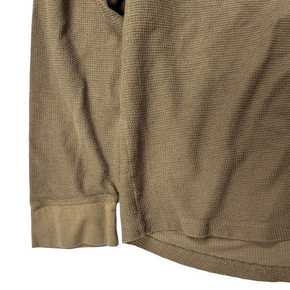 Tecovas Men's Shirt 2XL Brown Waffle Weave Henley Thermal‎ Western Pima Cotton - Picture 4 of 8